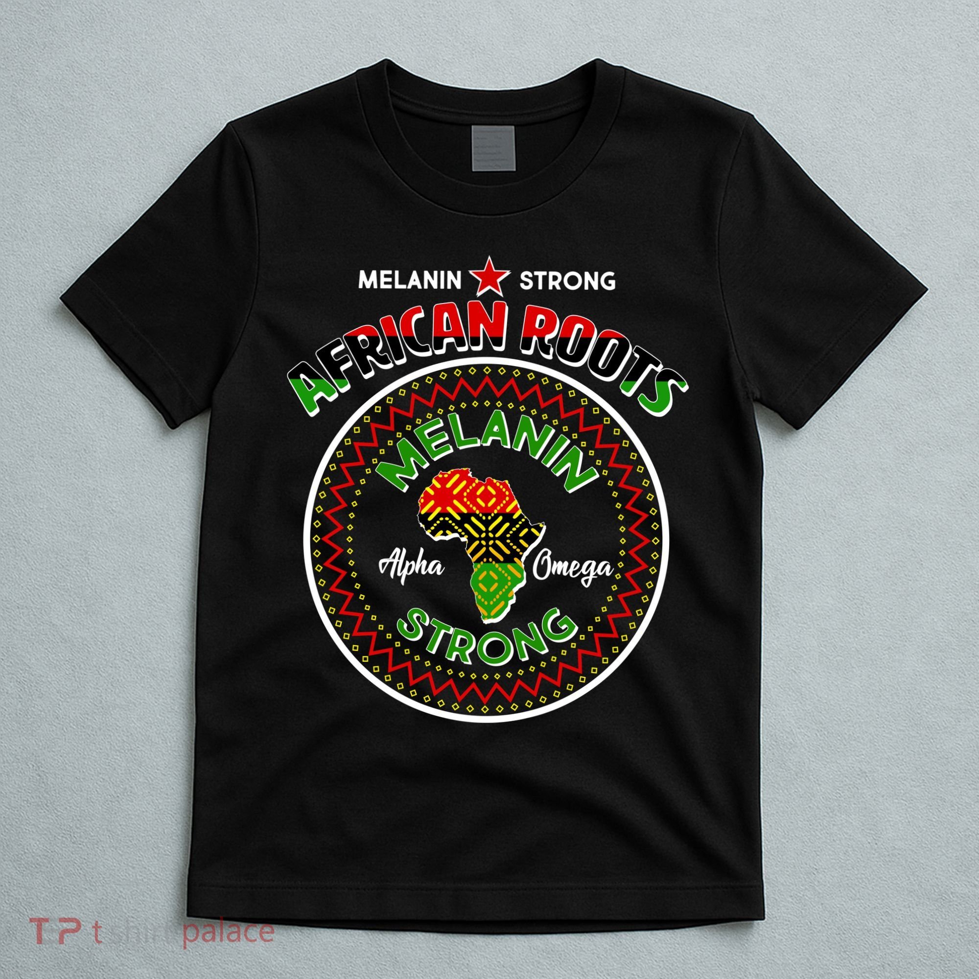 Melanin Strong African Roots Emblem T-Shirt