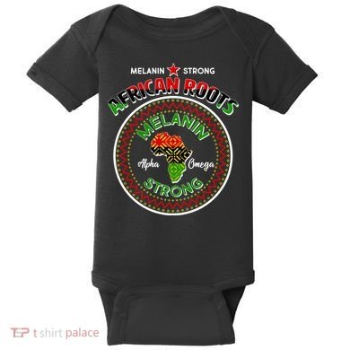 Melanin Strong African Roots Emblem Baby Bodysuit