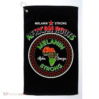 Melanin Strong African Roots Emblem Golf Towel