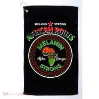 Melanin Strong African Roots Emblem Golf Towel thumb 0
