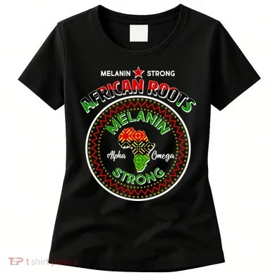 Melanin Strong African Roots Emblem Women's T-Shirt