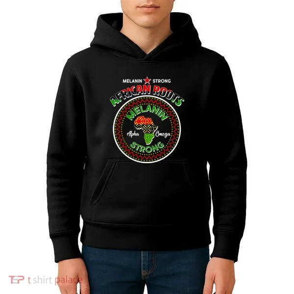 Melanin Strong African Roots Emblem Kids Hoodie