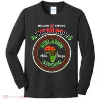 Melanin Strong African Roots Emblem Kids Long Sleeve Shirt thumb 0