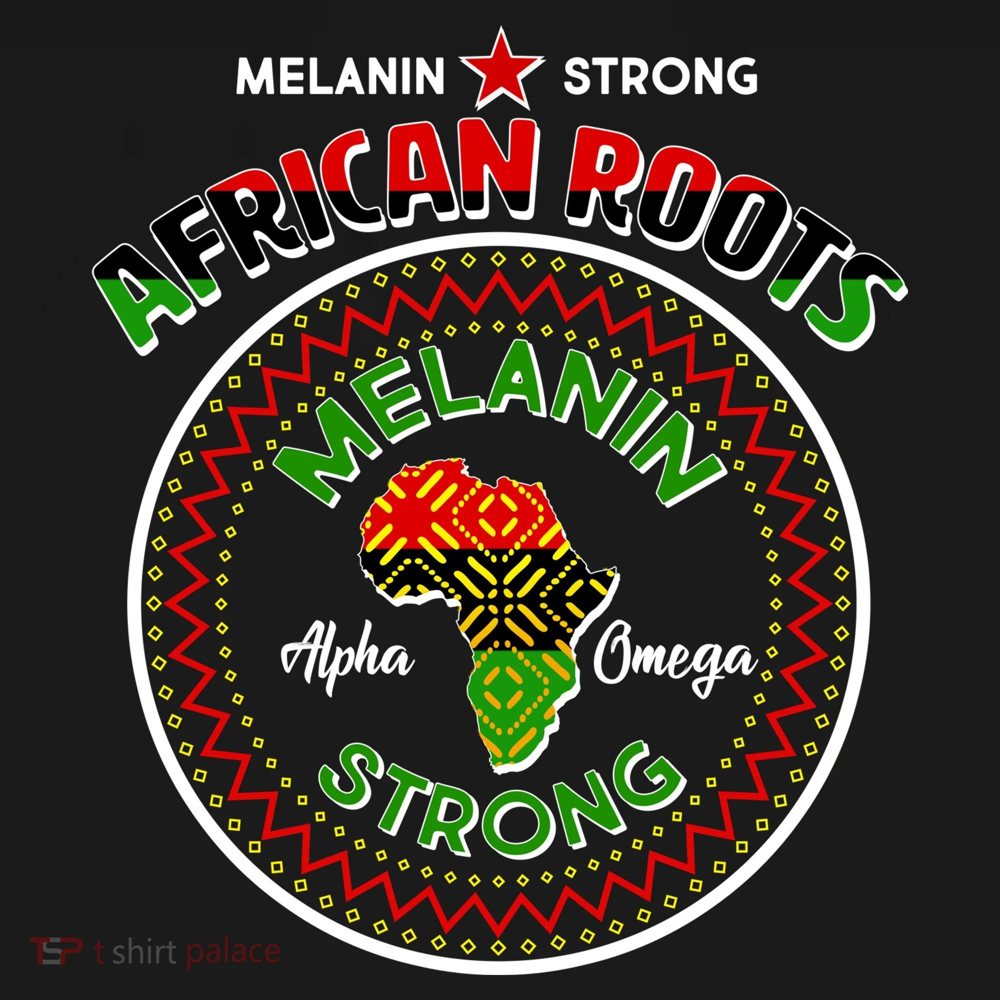 Melanin Strong African Roots Emblem Kids T-Shirt