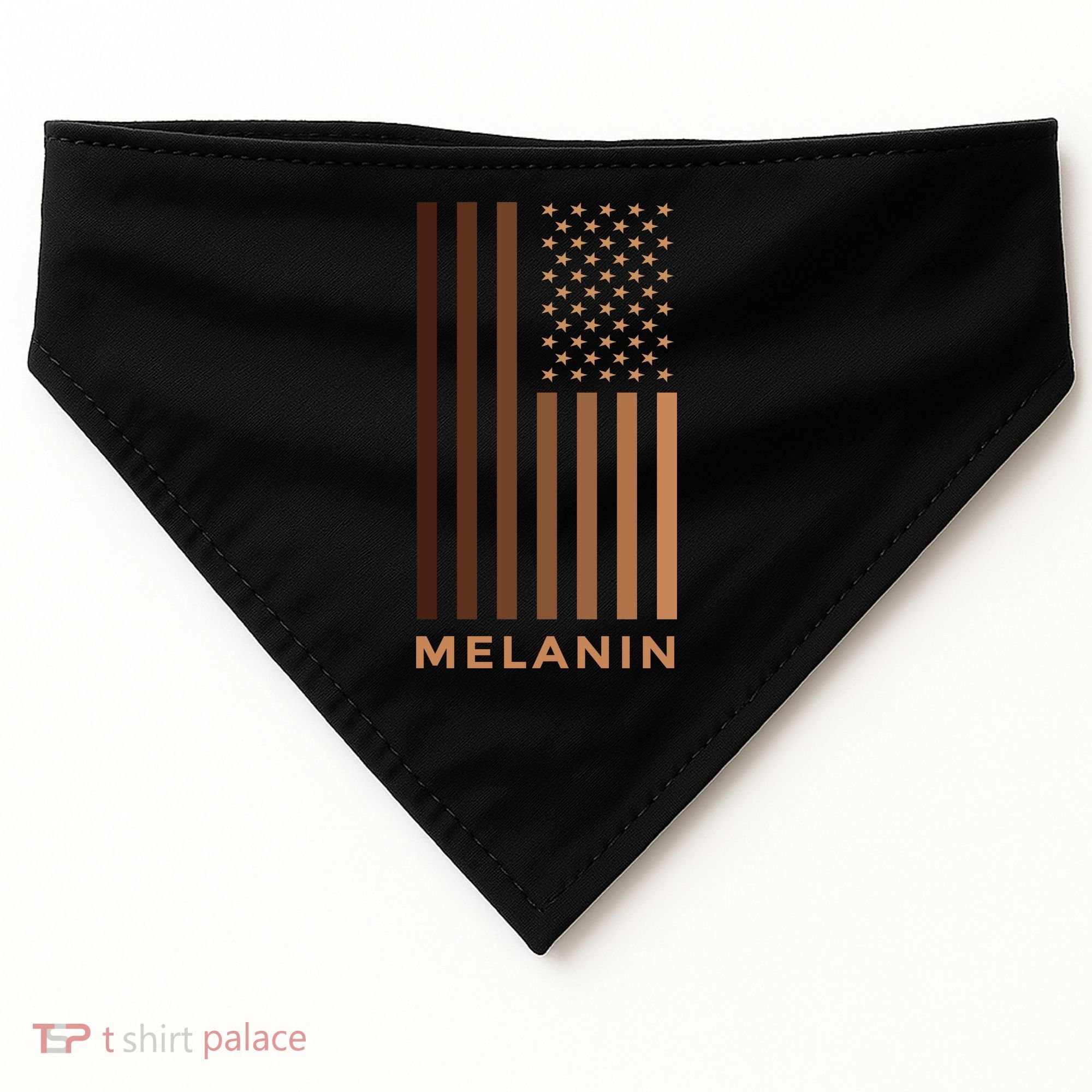 Melanin USA Flag USA-Made Doggie Bandana