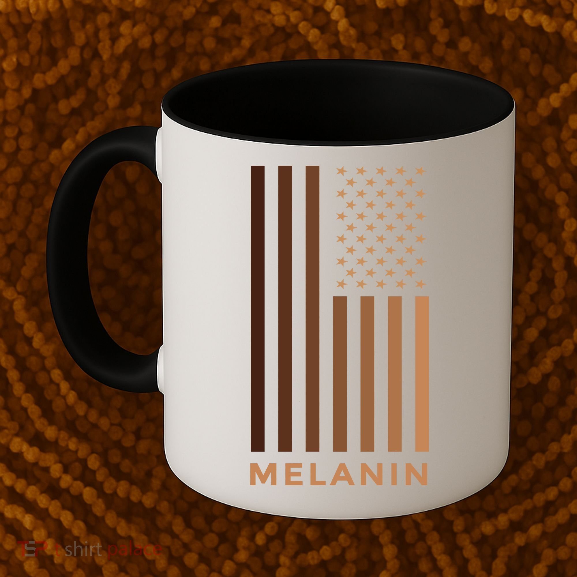 Melanin USA Flag Coffee Mug