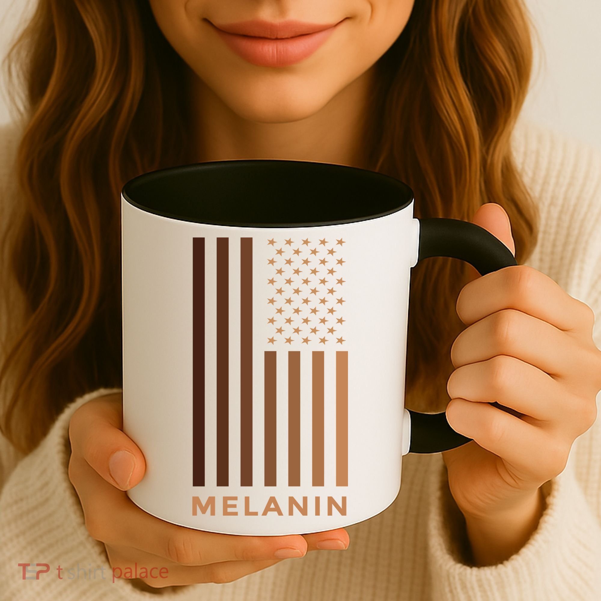 Melanin USA Flag Coffee Mug