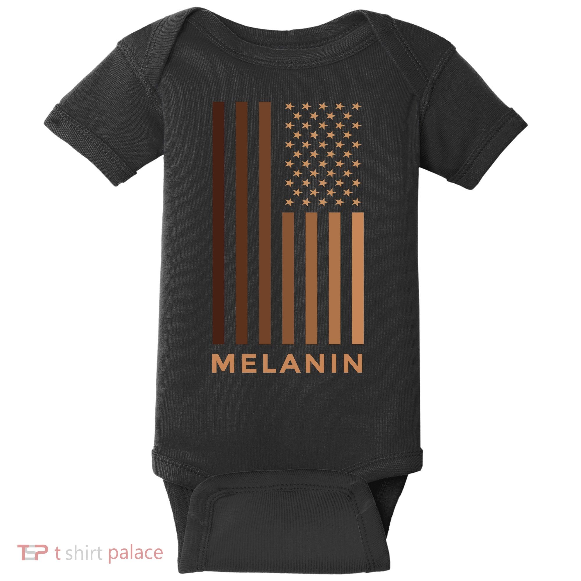 Melanin USA Flag Baby Bodysuit