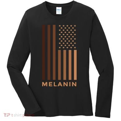 Melanin USA Flag Women's Long Sleeve Shirt