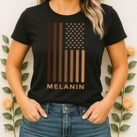 Melanin USA Flag Women's T-Shirt thumb 2