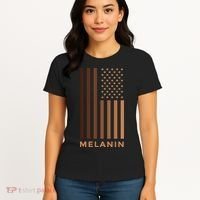 Melanin USA Flag Women's T-Shirt thumb 4