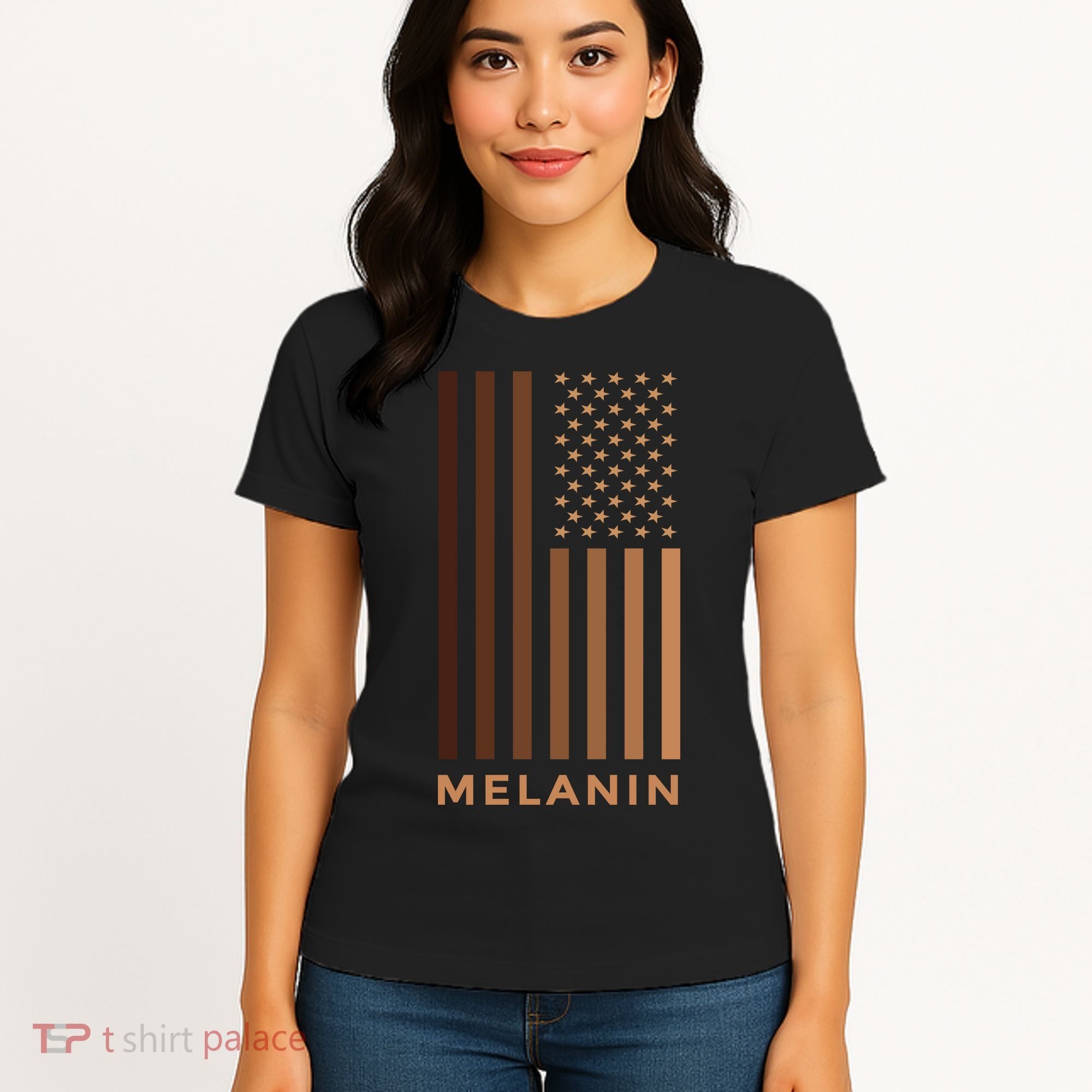 Melanin USA Flag Women's T-Shirt