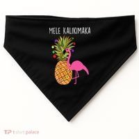 Mele Kalikimaka Flamingo Christmas USA-Made Doggie Bandana thumb 0