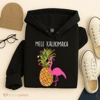 Mele Kalikimaka Flamingo Christmas Hoodie thumb 4