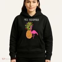 Mele Kalikimaka Flamingo Christmas Hoodie thumb 5
