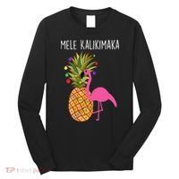 Mele Kalikimaka Flamingo Christmas Long Sleeve Shirt thumb 0