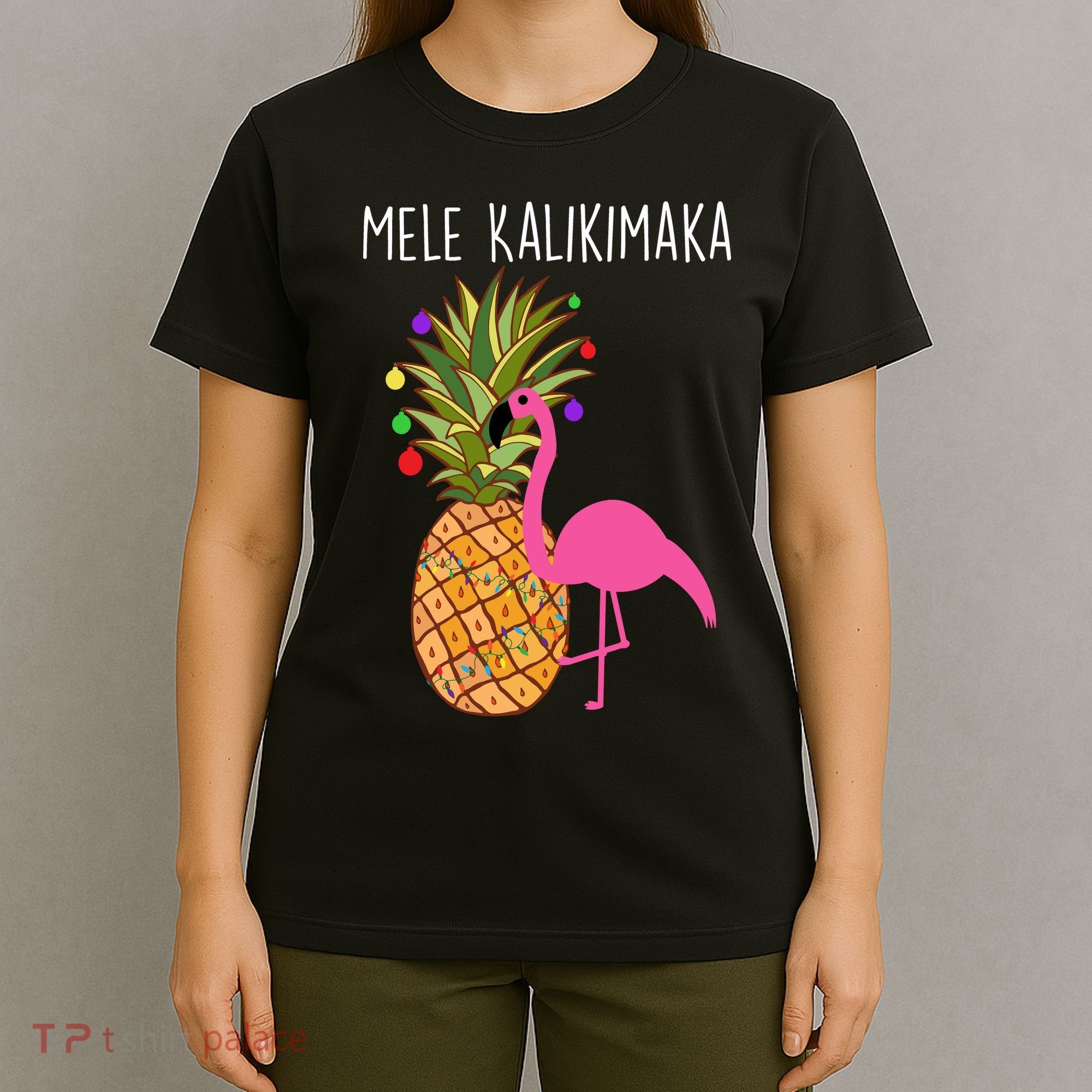 Mele Kalikimaka Flamingo Christmas T-Shirt