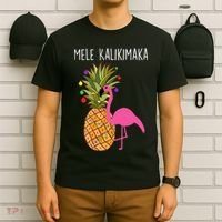 Mele Kalikimaka Flamingo Christmas T-Shirt thumb 6