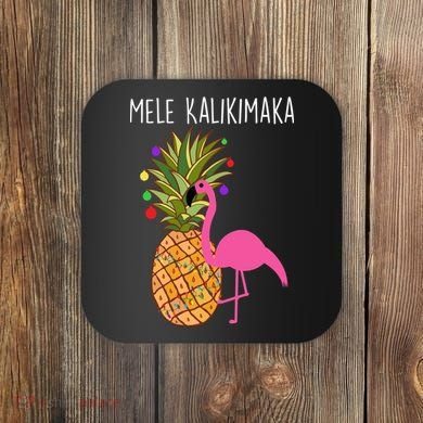 Mele Kalikimaka Flamingo Christmas Coaster