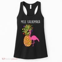 Mele Kalikimaka Flamingo Christmas Women's Tank Top thumb 0