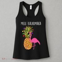 Mele Kalikimaka Flamingo Christmas Women's Tank Top thumb 3
