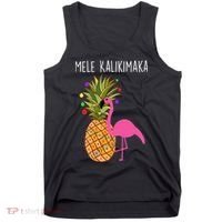 Mele Kalikimaka Flamingo Christmas Tank Top thumb 0