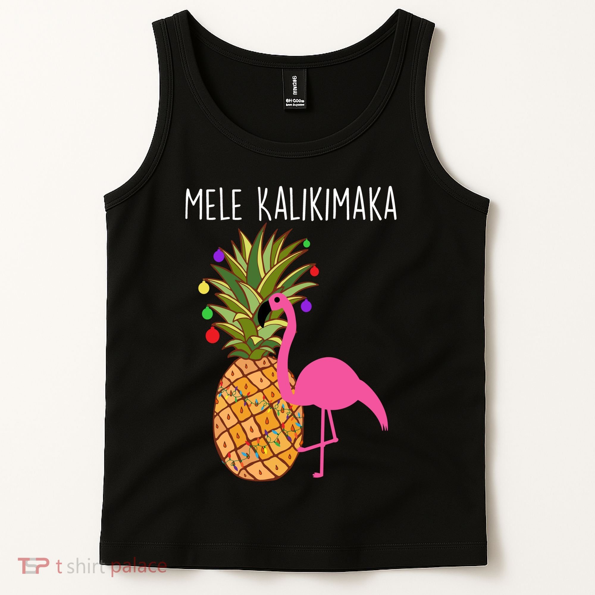 Mele Kalikimaka Flamingo Christmas Tank Top