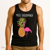 Mele Kalikimaka Flamingo Christmas Tank Top thumb 3