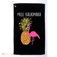 Mele Kalikimaka Flamingo Christmas Golf Towel thumb 0