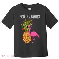 Mele Kalikimaka Flamingo Christmas Toddler T-Shirt thumb 0
