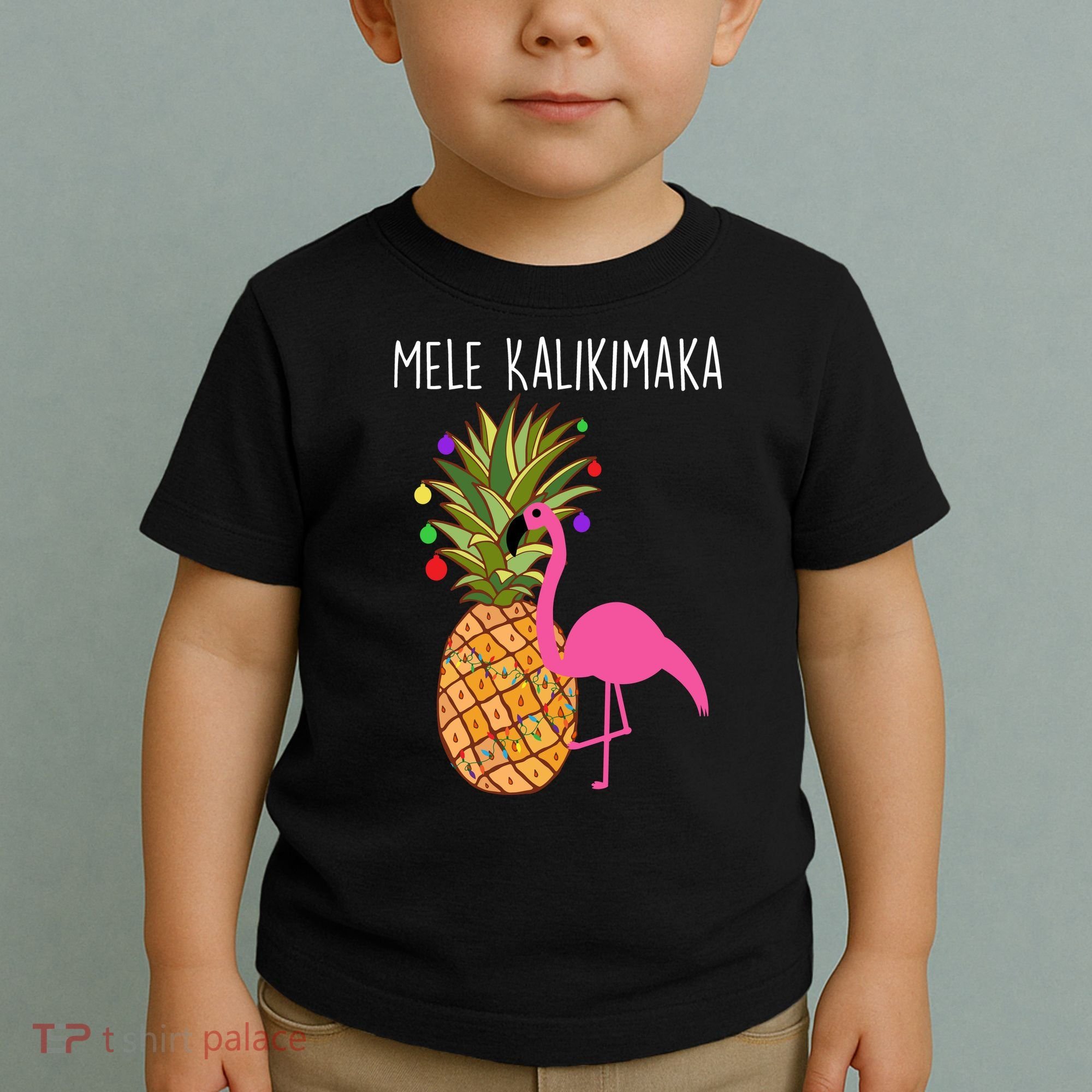 Mele Kalikimaka Flamingo Christmas Toddler T-Shirt