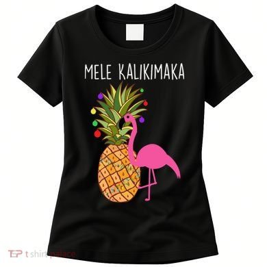 Mele Kalikimaka Flamingo Christmas Women's T-Shirt