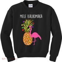 Mele Kalikimaka Flamingo Christmas Kids Sweatshirt thumb 0