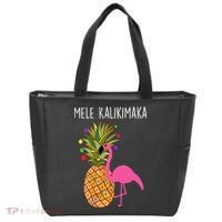 Mele Kalikimaka Flamingo Christmas Tote Bag thumb 0