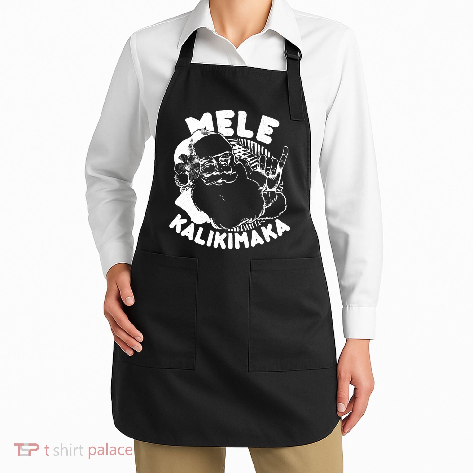 Mele Kalikimaka Santa Claus Apron