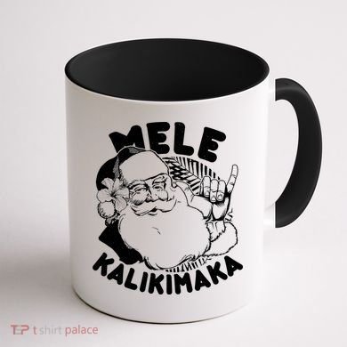 Mele Kalikimaka Santa Claus Coffee Mug back