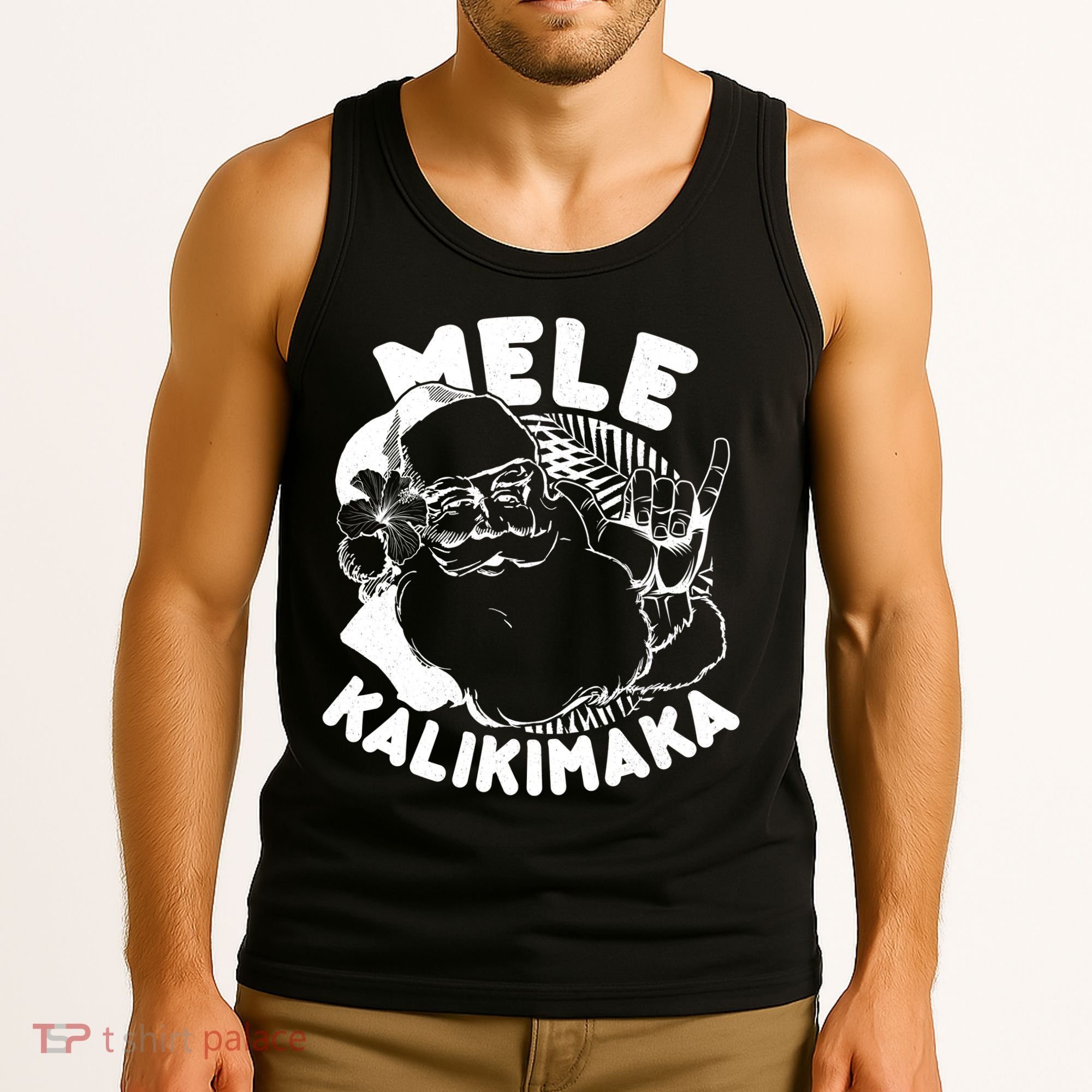 Mele Kalikimaka Santa Claus Tank Top