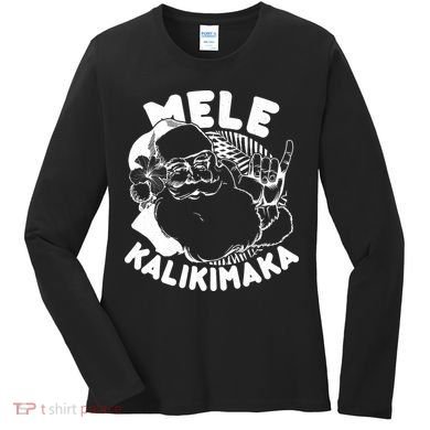Mele Kalikimaka Santa Claus Women's Long Sleeve Shirt
