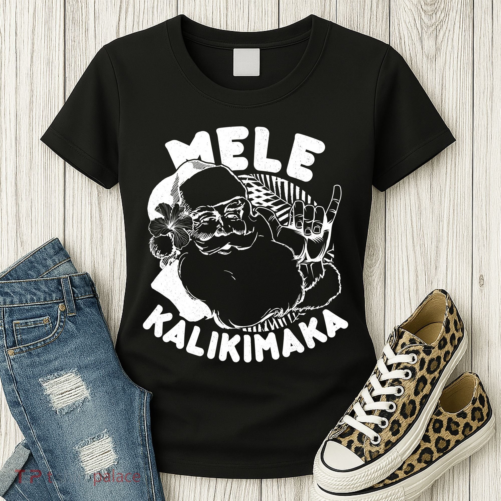 Mele Kalikimaka Santa Claus Women's T-Shirt