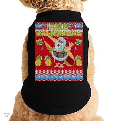 Mele Kalikimaka Santa Ugly Christmas Doggie Tank