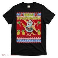 Mele Kalikimaka Santa Ugly Christmas T-Shirt thumb 0