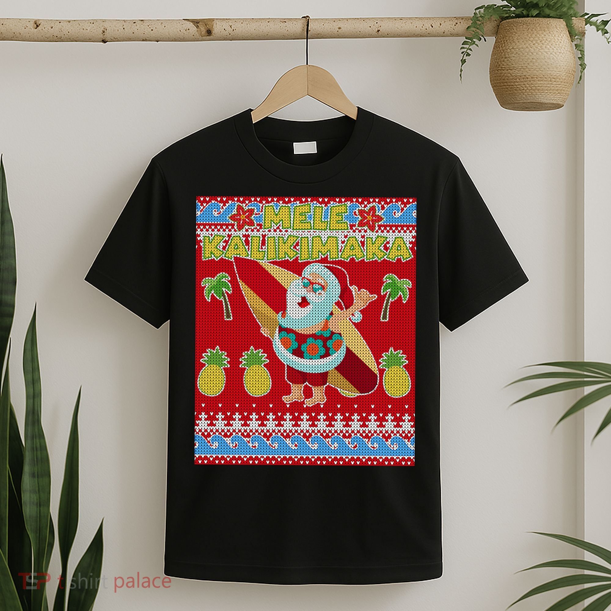 Mele Kalikimaka Santa Ugly Christmas T-Shirt