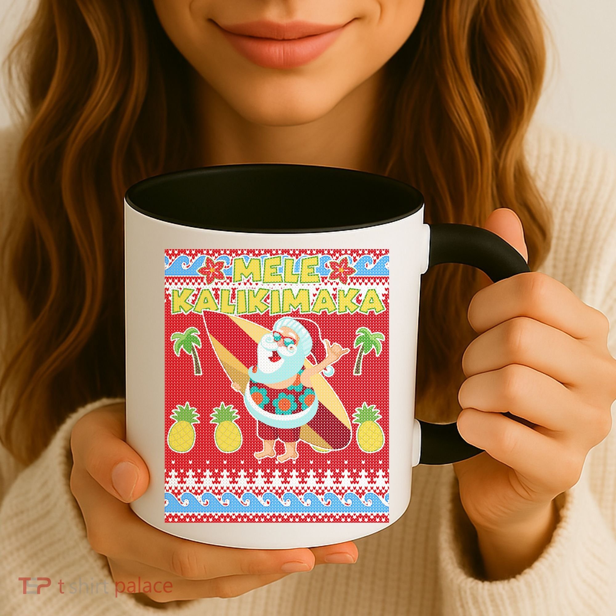 Mele Kalikimaka Santa Ugly Christmas Coffee Mug