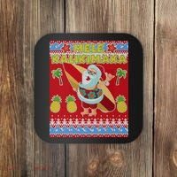 Mele Kalikimaka Santa Ugly Christmas Coaster thumb 0