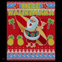 Mele Kalikimaka Santa Ugly Christmas Women's Hoodie thumb 2