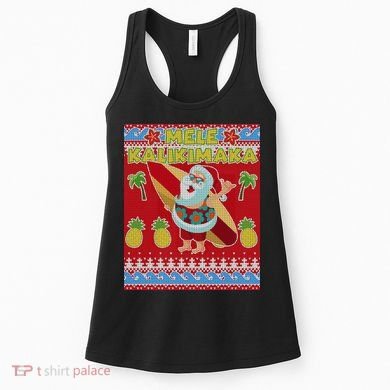 Mele Kalikimaka Santa Ugly Christmas Women's Tank Top