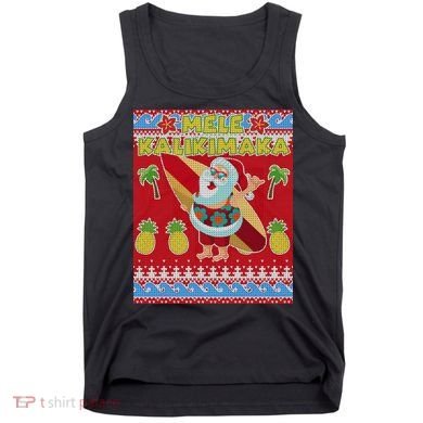 Mele Kalikimaka Santa Ugly Christmas Tank Top