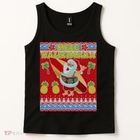 Mele Kalikimaka Santa Ugly Christmas Tank Top thumb 2