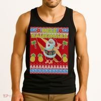 Mele Kalikimaka Santa Ugly Christmas Tank Top thumb 3