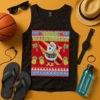 Mele Kalikimaka Santa Ugly Christmas Tank Top thumb 4